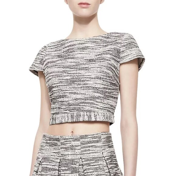 Alice + Olivia Elenore Fitted Tweed Crop Top ASO Taylor Swift - Picture 4 of 11